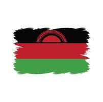 Malawi-Flagge mit Aquarellpinsel vektor