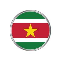 Surinam Flagge mit Metallrahmen vektor