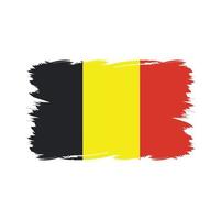 Belgien flagga med akvarellborste vektor