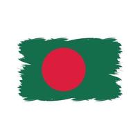bangladesh flagga med akvarell pensel vektor