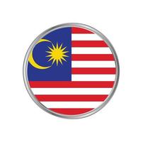 Malaysia Flagge mit Metallrahmen vektor