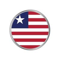 liberia flagge mit kreisrahmen vektor