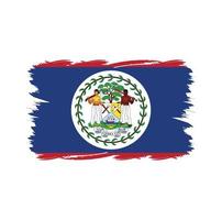 Belize-Flagge mit Aquarellpinsel vektor