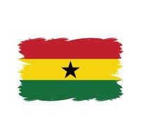 Ghana-Flagge mit Aquarellpinsel vektor