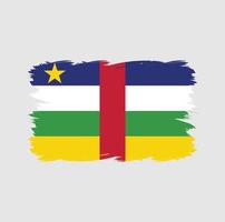 Zentralafrikanische Flagge mit Aquarellpinsel vektor