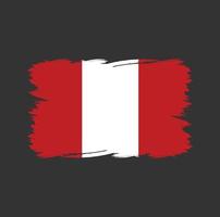 Peru Flagge mit Aquarellpinsel vektor