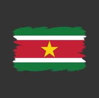 Surinam-Flagge mit Aquarellpinsel vektor