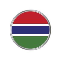 Gambia-Flagge mit Metallrahmen vektor