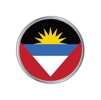 Antigua und Barbuda Flagge mit Metallrahmen vektor