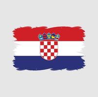 Kroatiens flagga med akvarellpensel vektor