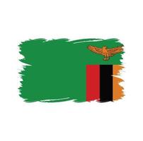 Sambia-Flagge mit Aquarellpinsel vektor
