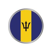 Barbados-Flagge mit Metallrahmen vektor