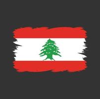 libanon-flagge mit aquarellpinsel vektor