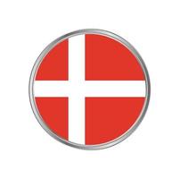 Dänemark-Flagge mit Kreisrahmen vektor