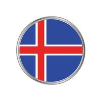 islands flagga med cirkelram vektor