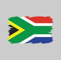Südafrika-Flagge mit Aquarellpinsel vektor