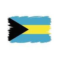 Bahamas flagga med akvarellpensel vektor