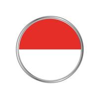 Indonesien- oder Monaco-Flagge mit Metallrahmen vektor