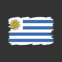 uruguay flagga med akvarell pensel vektor