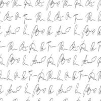 Vektor nahtlose Muster handschriftliche persönliche Unterschriften. handschrift mit stift, handschriftliche textzeilen