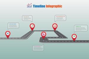 Business-Roadmap-Timeline-Infografik, Vektorillustration vektor