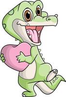 Das glückliche Krokodil freut sich, den Valentinstag zu feiern