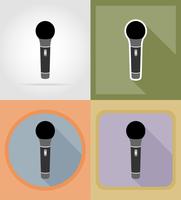mikrofoner platt ikoner vektor illustration