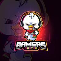 the gamers duck esport logo design vektor