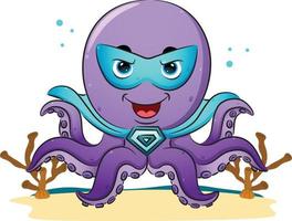 superbläckfisken med masken och den ljusa kappan vektor