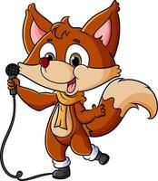 der Fuchs singt und sehr fröhlich vektor