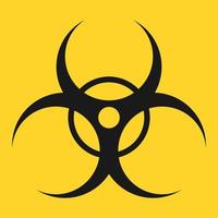 biohazard symbol isolerad i gul bakgrund. fara, försiktighet och varningsskylt vektorillustration vektor