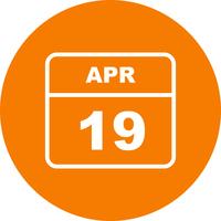 19. April Datum an einem Tagkalender vektor