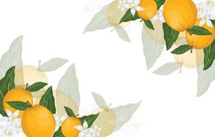 orange frukt blommig bakgrund vektor