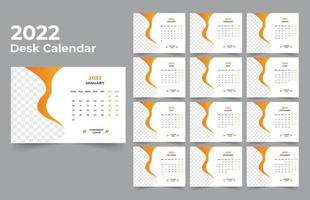 skrivbord kalender mall. veckan börjar måndag på söndag. set om 12 månader. vektor