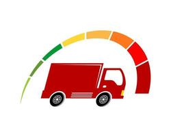 schnelle LKW-Lieferung mit Tacho vektor