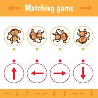 matchande spel med apa för barn vektor utbildning spel