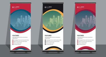 Creative Business Roll-Up-Signage-Banner-Vorlagen-Design. vektor