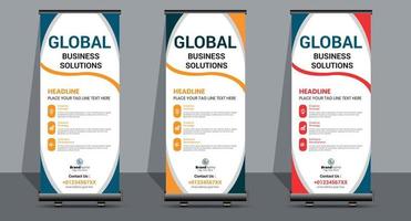 Creative Business Roll-Up-Signage-Banner-Vorlagen-Design. vektor