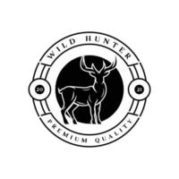 Silhouette Hirsch Vektor-Illustration für Vintage Retro Wild Hunter Emblem, Logo-Design