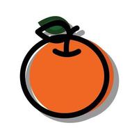 illustration av en orange fruktikon på en vit bakgrund vektor