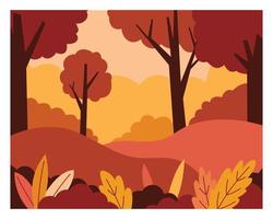 Vektorillustration des Waldes im Herbst vektor