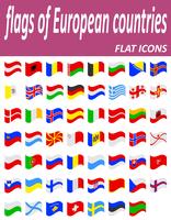 Flaggen der europäischen Länder Flaticons Vektor-Illustration vektor