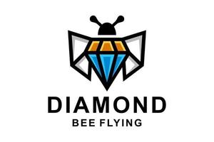 einfaches vektorlogo-design geformte diamanten und bienen vektor