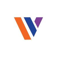 bokstaven v och w med platt minimalistisk stil i vit bakgrund, vektor mall logotypdesign