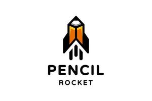 vektor logo design kombination av penna och raket