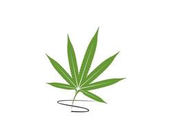 Cannabisblatt mit Tintenschreiber vektor