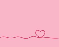 Linie Herz Valentinstag auf rosa Hintergrund. Vektor-eps10 vektor