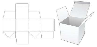 Karton quadratische Faltschachtel Stanzschablone vektor