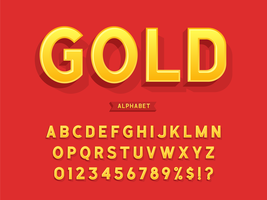 Fettes Alphabet des Gold 3D vektor