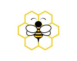 einfacher Bienenstock und Biene drin vektor